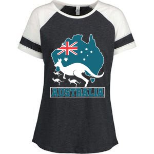 Australian Pride Aussie Gift Kangaroo Enza Ladies Jersey Colorblock Tee