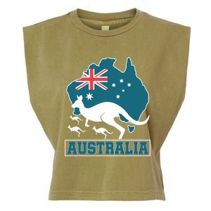 Australian Pride Aussie Gift Kangaroo Garment-Dyed Women's Muscle Tee