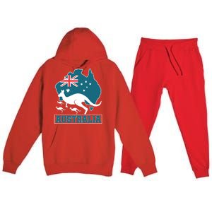 Australian Pride Aussie Gift Kangaroo Premium Hooded Sweatsuit Set