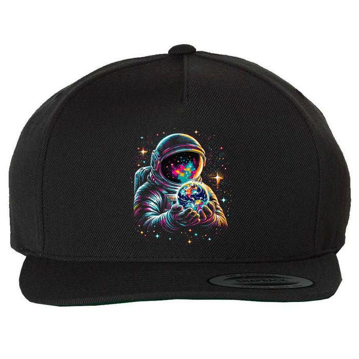 Astronaut Planets Astronaut Science Space Gift Wool Snapback Cap