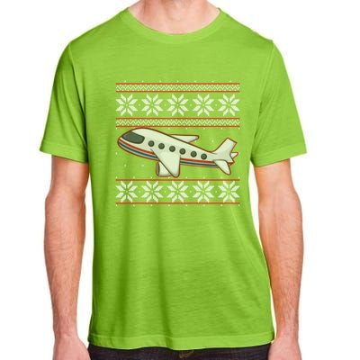 Airplane Pilots Aviation Crew Matching Ugly Christmas Plane Gift Adult ChromaSoft Performance T-Shirt