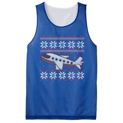 Airplane Pilots Aviation Crew Matching Ugly Christmas Plane Gift Mesh Reversible Basketball Jersey Tank