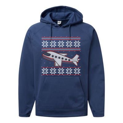 Airplane Pilots Aviation Crew Matching Ugly Christmas Plane Gift Performance Fleece Hoodie