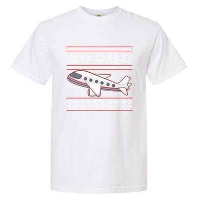 Airplane Pilots Aviation Crew Matching Ugly Christmas Plane Gift Garment-Dyed Heavyweight T-Shirt