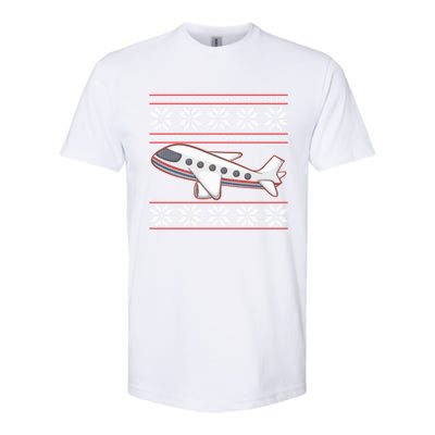 Airplane Pilots Aviation Crew Matching Ugly Christmas Plane Gift Softstyle CVC T-Shirt