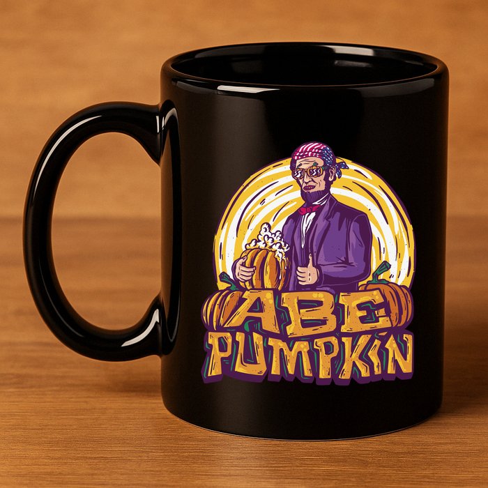 Abe Pumpkin 11oz C Handle Ceramic Mug