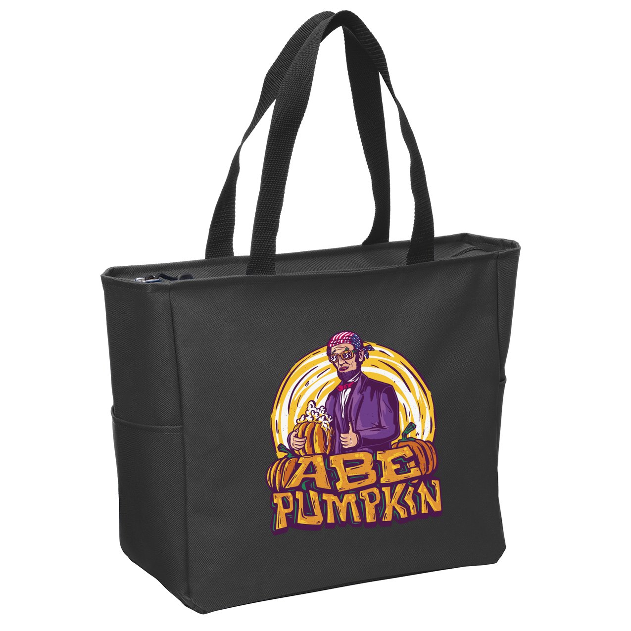 Abe Pumpkin Zip Tote Bag