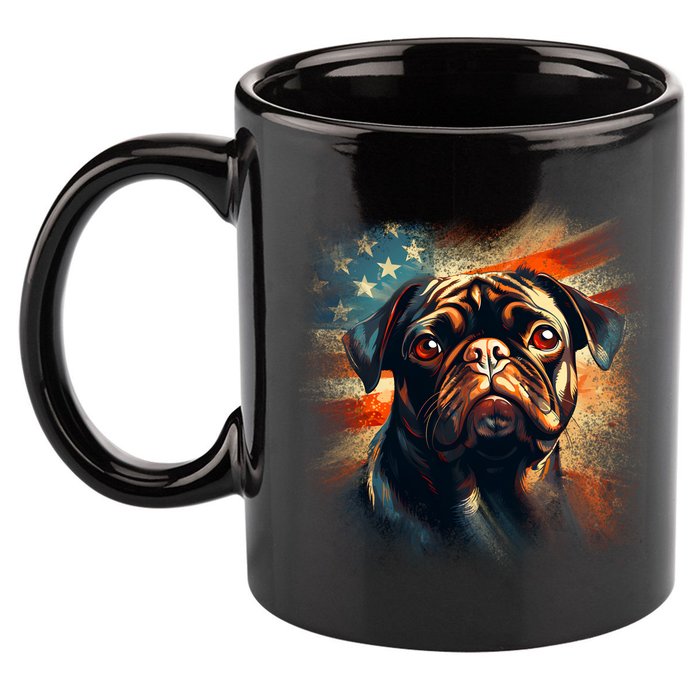 American Pug 11oz C Handle Ceramic Mug