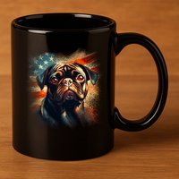 American Pug 11oz C Handle Ceramic Mug