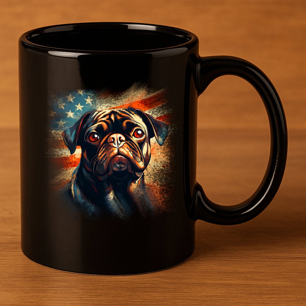 American Pug 11oz C Handle Ceramic Mug