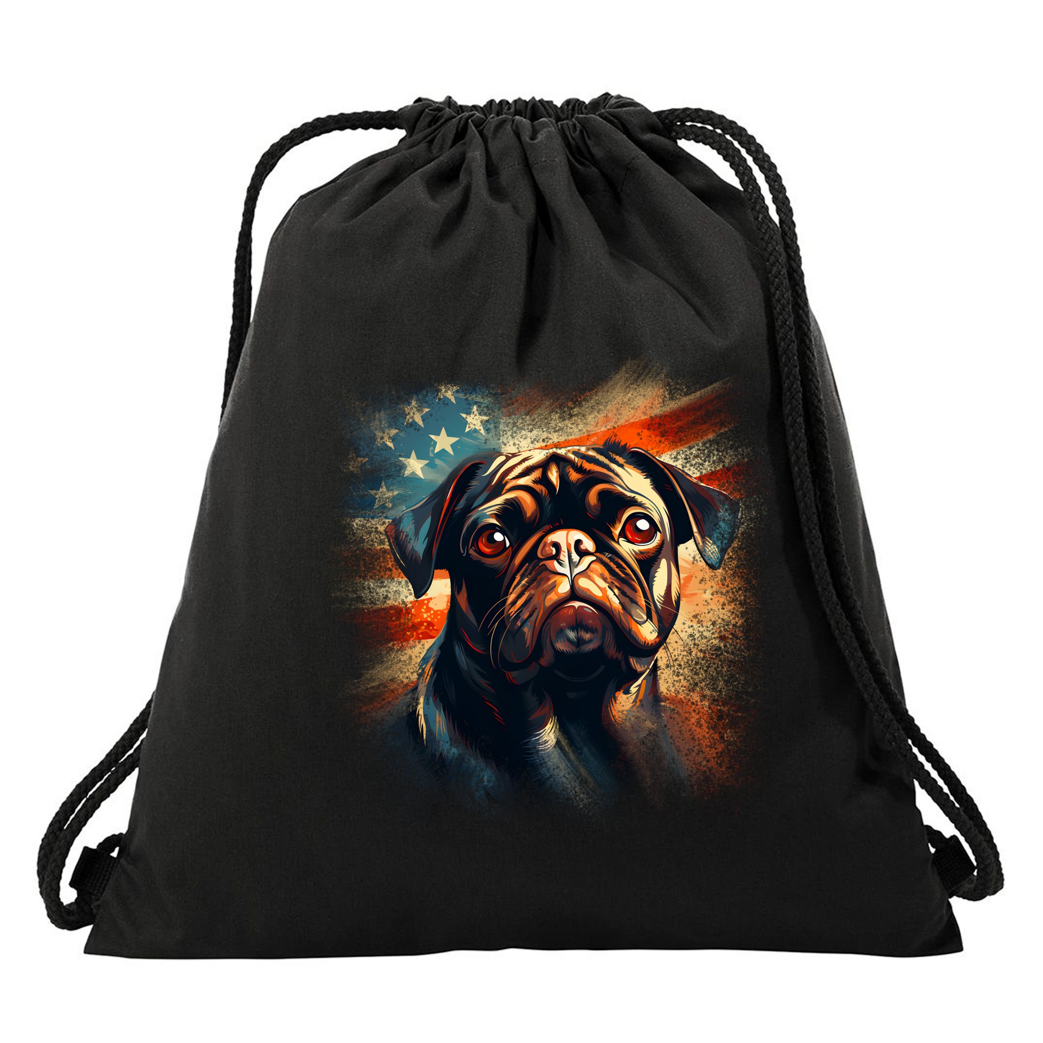 American Pug Drawstring Bag
