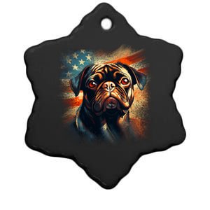 American Pug Ceramic Star Ornament