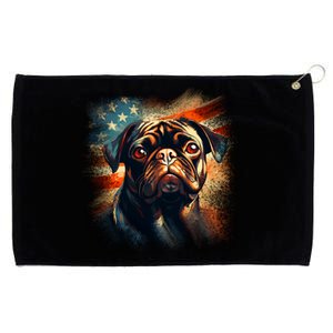 American Pug Grommeted Golf Towel