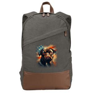 American Pug Cotton Canvas Backpack