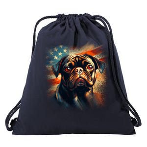 American Pug Drawstring Bag