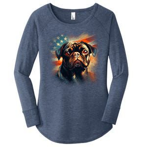 American Pug Women's Perfect Tri Tunic Long Sleeve Shirt