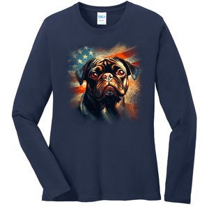 American Pug Ladies Long Sleeve Shirt