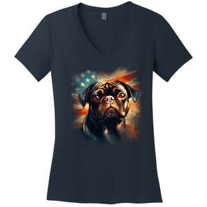 American Pug Women's V-Neck T-Shirt