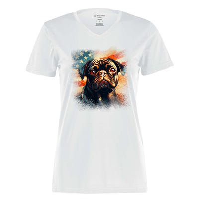 American Pug Women's Momentum V-Neck T-Shirt