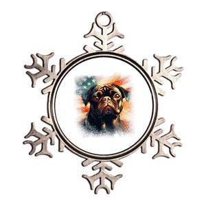 American Pug Metallic Star Ornament