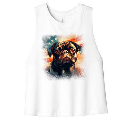 American Pug Women's Racerback Cropped Tank