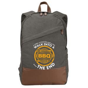 A Pig A Chicken And A Cow Funny BBQ Smoker Barbecue Grill Cotton Canvas Backpack