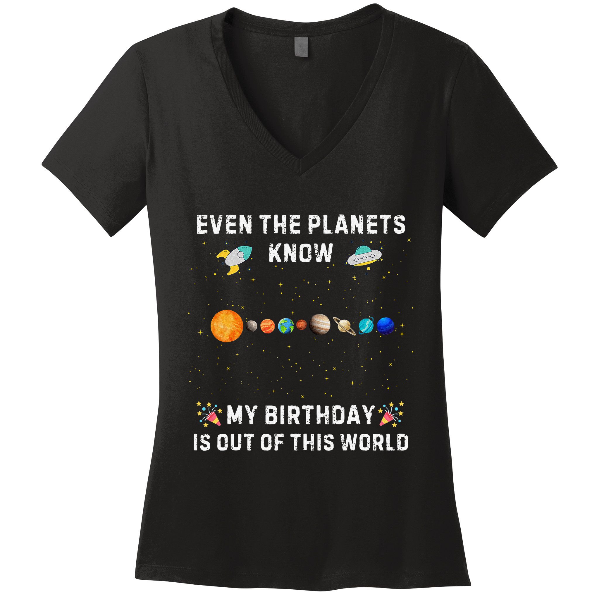 Astrological Planetary Alignment Birthday Funny Gift Women's V-Neck T-Shirt