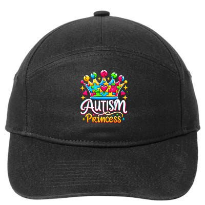 Autism Princess Autism Awareness Queen Girl 7-Panel Snapback Hat