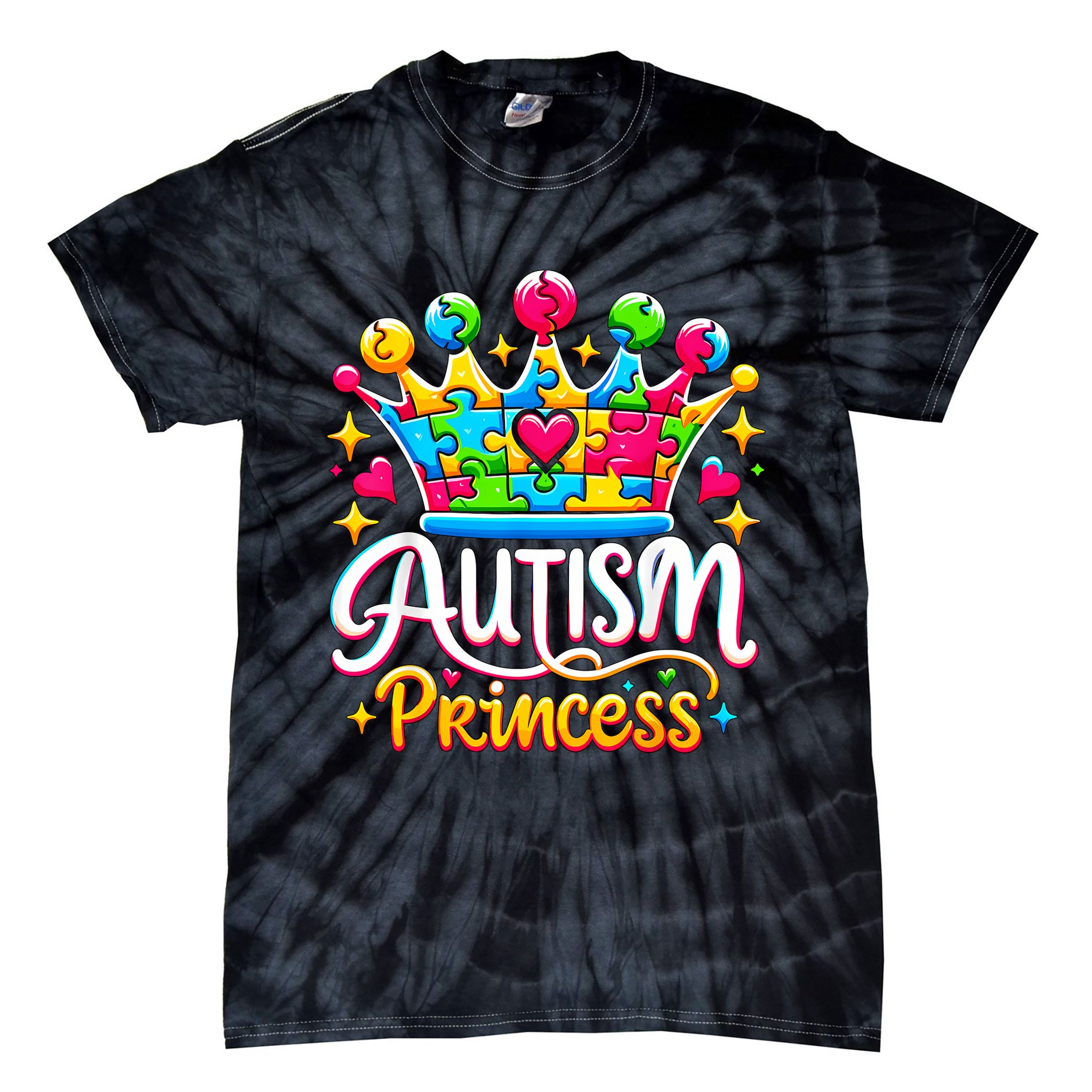 Autism Princess Autism Awareness Queen Girl Tie-Dye T-Shirt