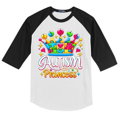 Autism Princess Autism Awareness Queen Girl Kids Colorblock Raglan Jersey