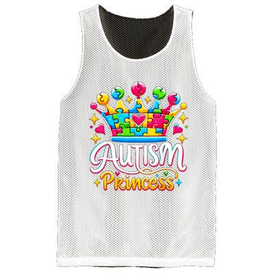Autism Princess Autism Awareness Queen Girl Mesh Reversible Basketball Jersey Tank