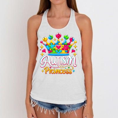 Autism Princess Autism Awareness Queen Girl Women's Knotted Racerback Tank