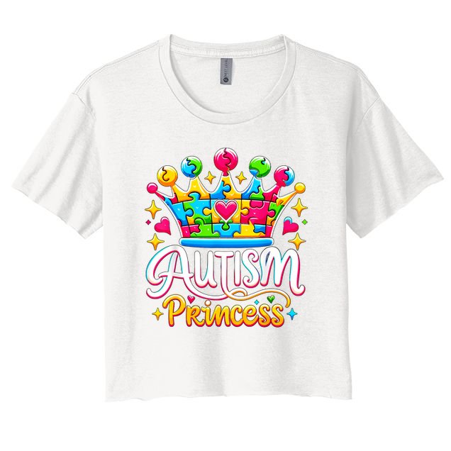Autism Princess Autism Awareness Queen Girl Crop Top