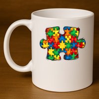 Autism Puzzle Autism Awareness Month 11oz C Handle Ceramic Mug