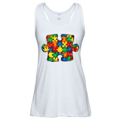 Autism Puzzle Autism Awareness Month Ladies Essential Flowy Tank