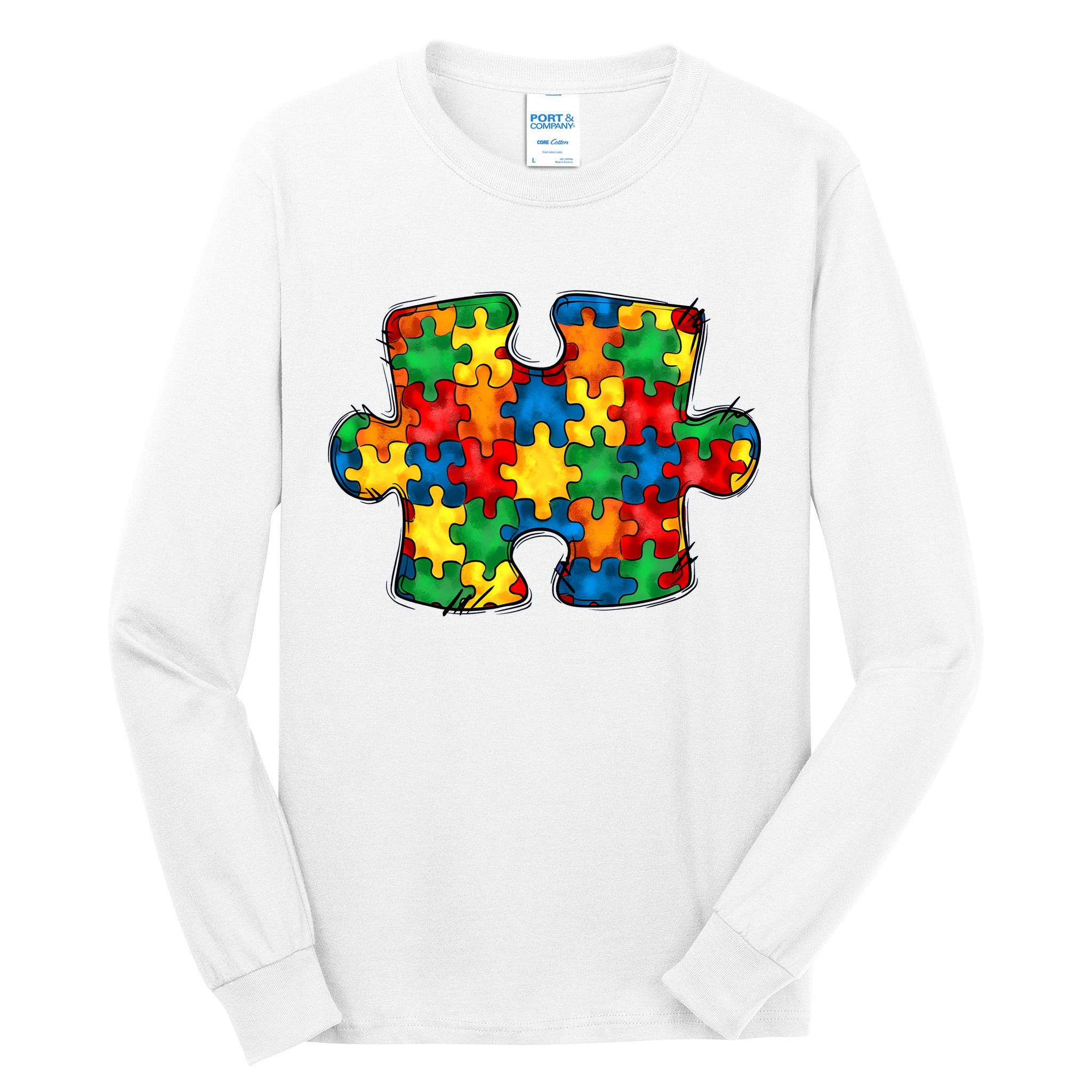 Autism Puzzle Autism Awareness Month Tall Long Sleeve T-Shirt