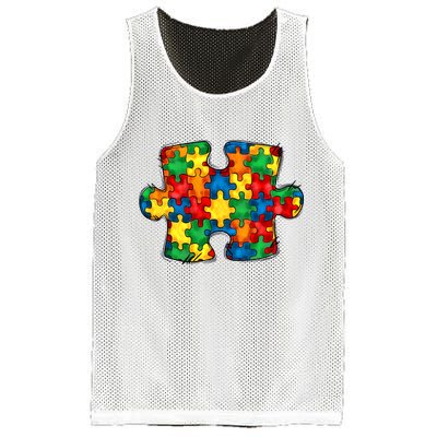 Autism Puzzle Autism Awareness Month Mesh Reversible Basketball Jersey Tank