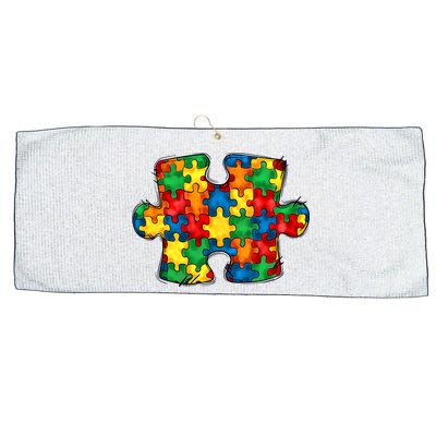 Autism Puzzle Autism Awareness Month Large Microfiber Waffle Golf Towel