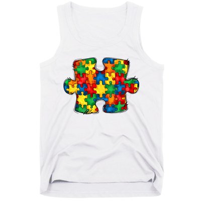 Autism Puzzle Autism Awareness Month Tank Top