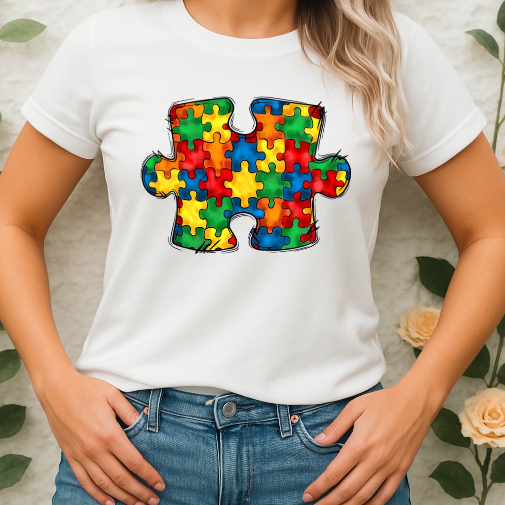 Autism Puzzle Autism Awareness Month Womens T-Shirt