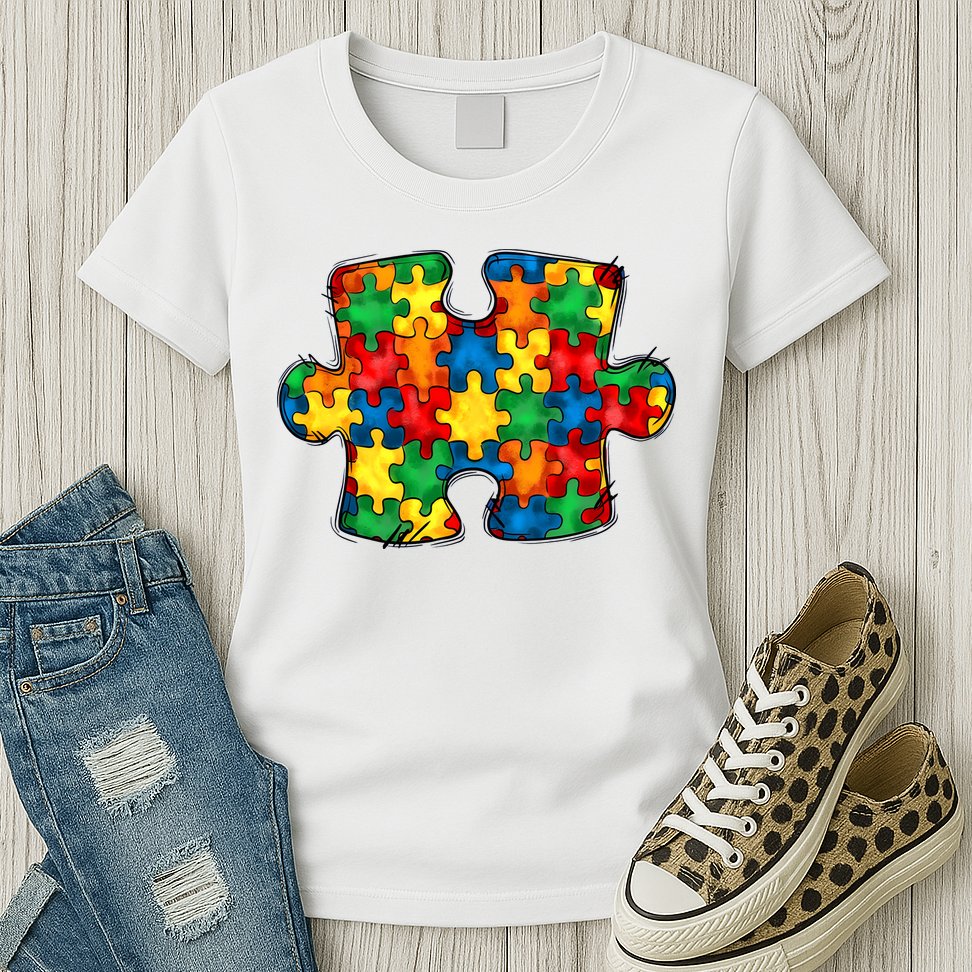 Autism Puzzle Autism Awareness Month Womens T-Shirt