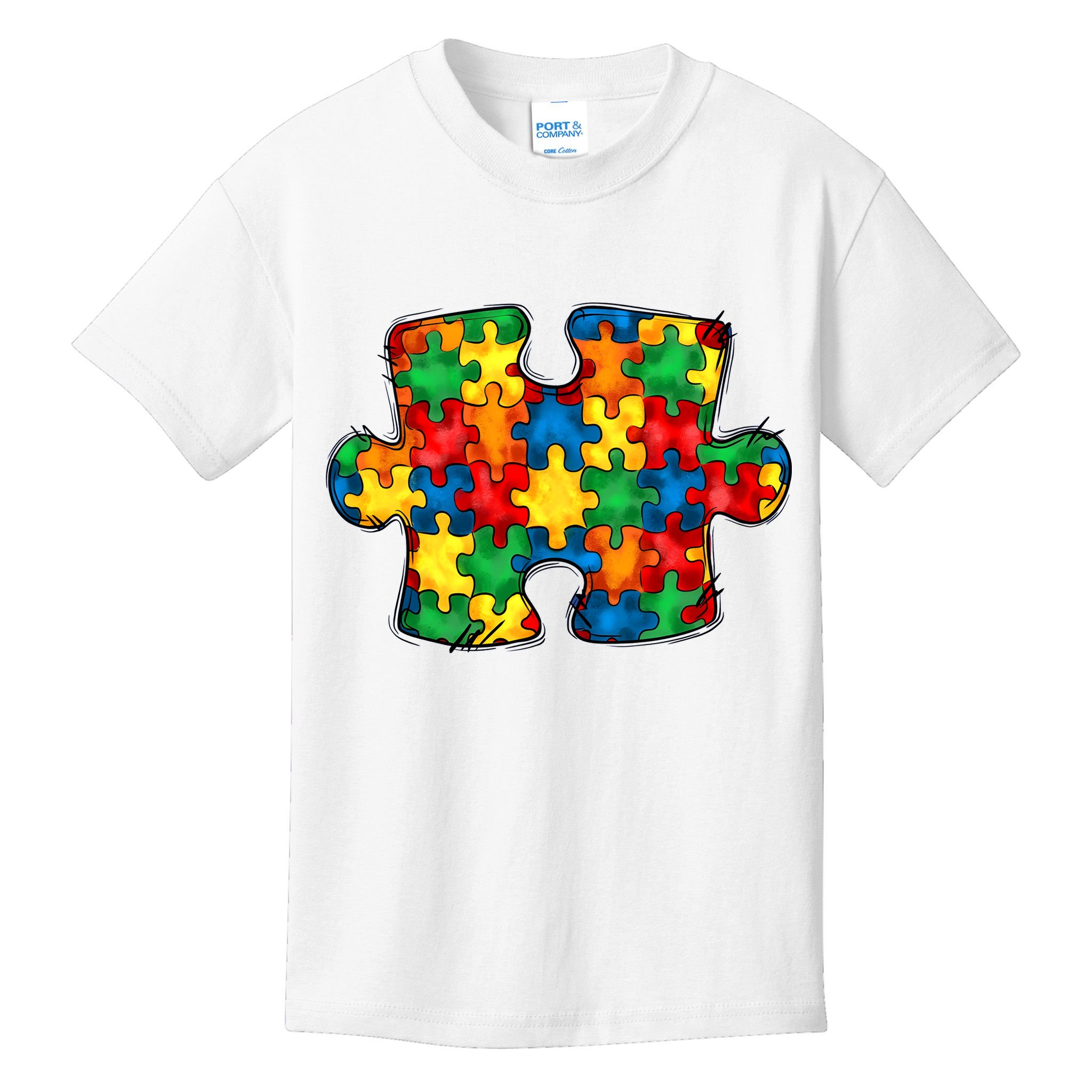 Autism Puzzle Autism Awareness Month Kids T-Shirt