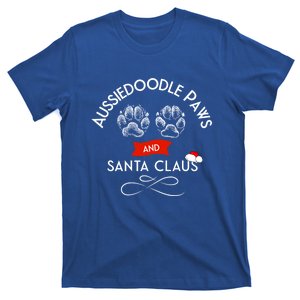 Aussiedoodle Paws And Santa Claus Christmas Doodle Dog Gift T-Shirt