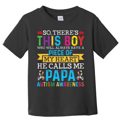 Autism Papa Autism Awareness Support Autism Motivational Toddler T-Shirt