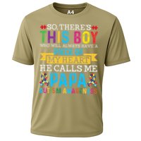 Autism Papa Autism Awareness Support Autism Motivational Cooling Performance Crew T-Shirt