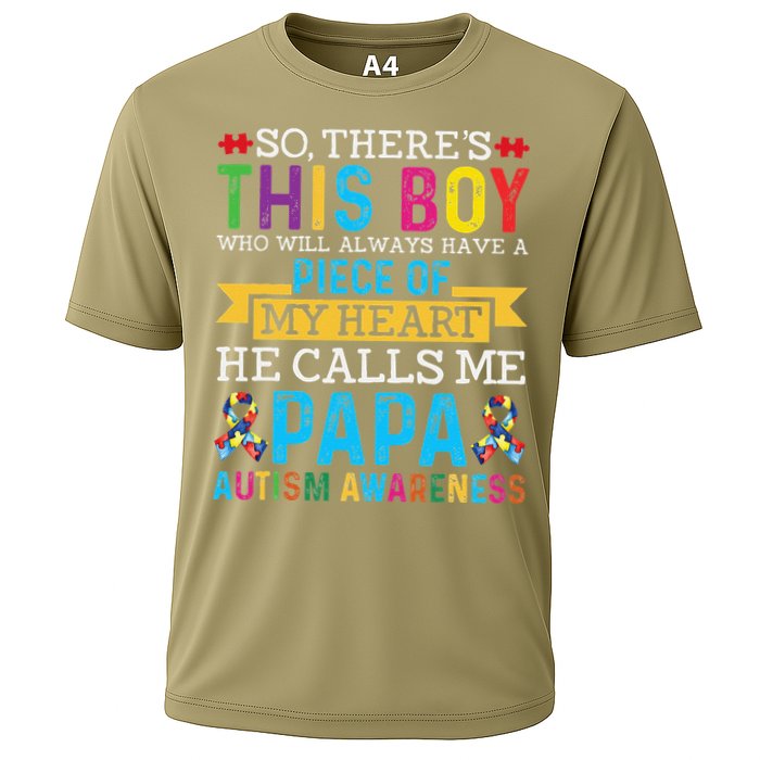 Autism Papa Autism Awareness Support Autism Motivational Cooling Performance Crew T-Shirt