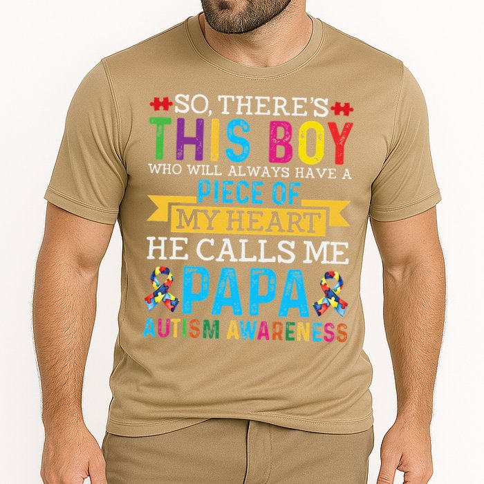 Autism Papa Autism Awareness Support Autism Motivational Cooling Performance Crew T-Shirt