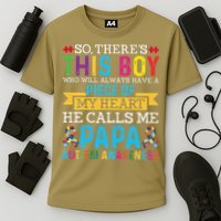 Autism Papa Autism Awareness Support Autism Motivational Cooling Performance Crew T-Shirt