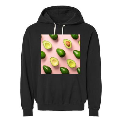Avocado Pattern Garment-Dyed Fleece Hoodie