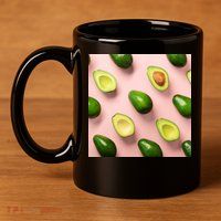 Avocado Pattern 11oz C Handle Ceramic Mug